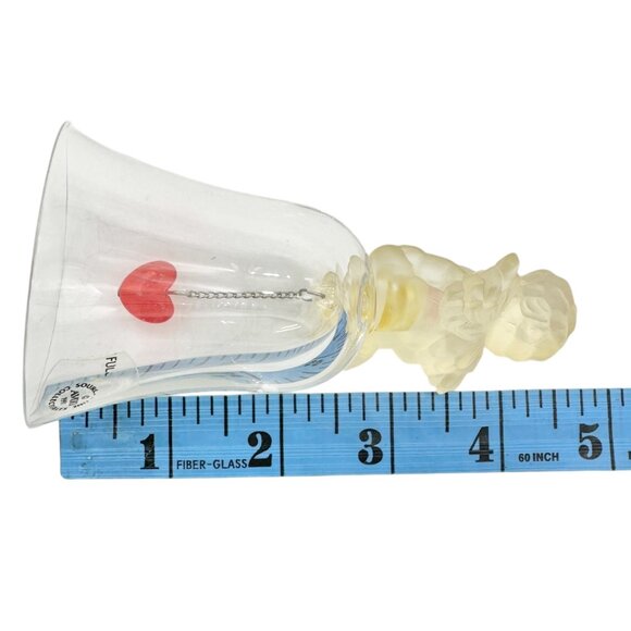 Avon 1991 Collectible Bell Frosted Angel Figurine With Red Heart Clapper 5" Tall - Picture 4 of 8